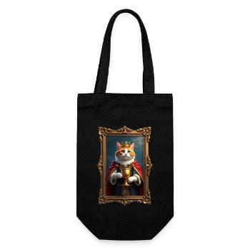 Medieval Cat in Picture Frame Art Crown - Gift Bag for Bottles - black - Front
