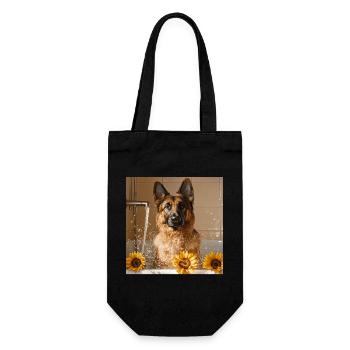 Deutscher Schäferhund - Geschenkbeutel für Flaschen - Schwarz - Vorne