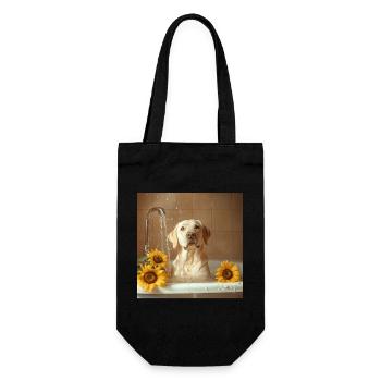 Labrador Retriever - Geschenkbeutel für Flaschen - Schwarz - Vorne