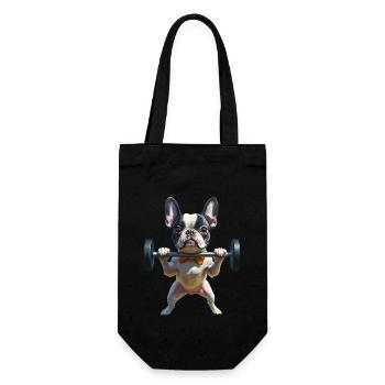Boston Terrier - Geschenkbeutel für Flaschen - Schwarz - Vorne
