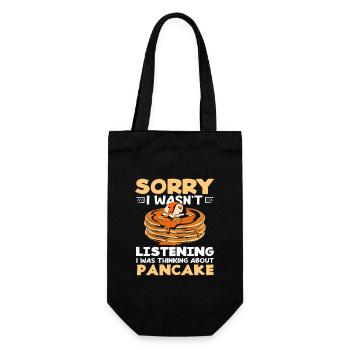 Sorry, War Abgelenkt Von Pancakes - Geschenkbeutel für Flaschen - Schwarz - Vorne