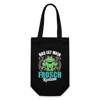 Karneval Party Frösche DAS IST MEIN FROSCHKOSTÜM - Geschenkbeutel für Flaschen - Schwarz - Vorne