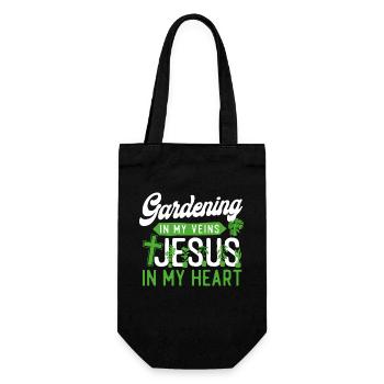 Amoureux des plantes Jardinage Jésus Foi - Sac à bouteille - noir - Devant