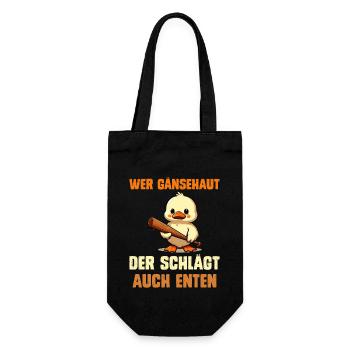 Faschingskostüm WER GÄNSEHAUT DER SCHLÄGT AUCH - Geschenkbeutel für Flaschen - Schwarz - Vorne
