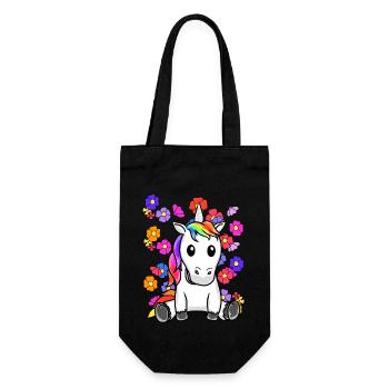 Rétro Licorne Fleurs Été Enfant Enfants Cheval - Sac à bouteille - noir - Devant