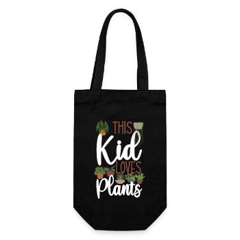 Plant Lover Gardening Kid This Kid - Geschenkbeutel für Flaschen - Schwarz - Vorne