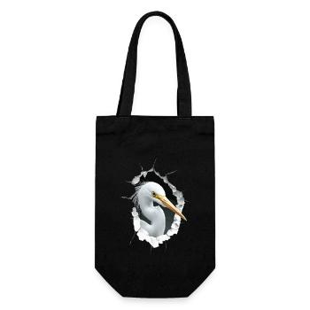 Reiher Vogel - Geschenkbeutel für Flaschen - Schwarz - Vorne