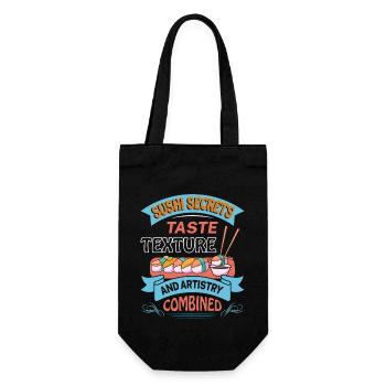 Sushi Japan Essen Sushi-Mahlzeit - Geschenkbeutel für Flaschen - Schwarz - Vorne