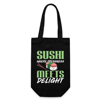 Sushi Japan Essen Sushi-Mahlzeit - Geschenkbeutel für Flaschen - Schwarz - Vorne