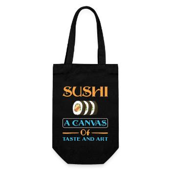 Sushi Japan Essen Sushi-Mahlzeit - Geschenkbeutel für Flaschen - Schwarz - Vorne