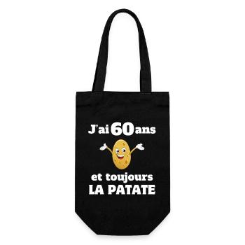 anniversaire, anniversaire 60 ans, 60 ans - Sac à bouteille - noir - Devant