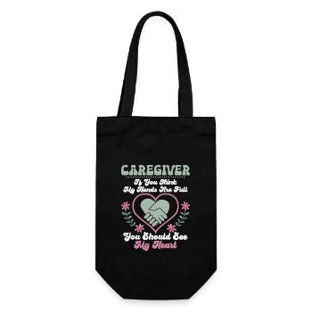 Caregiver If You Think My Hands Are Full Carer Car - Gift Bag for Bottles - black - Front