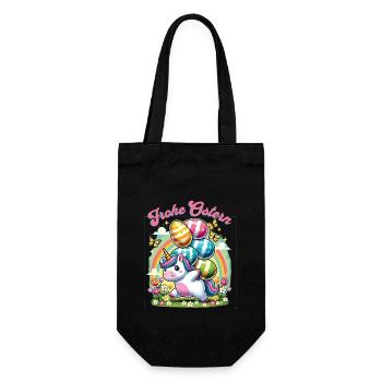 Easter Happy Easter Easter Bunny Easter Egg Spring - Gift Bag for Bottles - black - Front