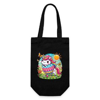 Easter Happy Easter Easter Bunny Easter Egg Spring - Gift Bag for Bottles - black - Front