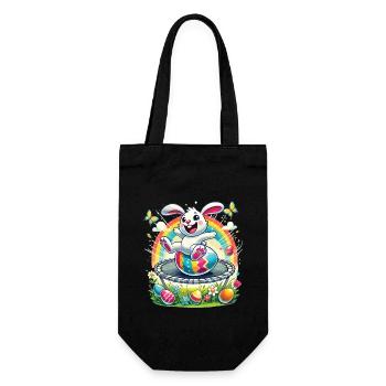 Easter Happy Easter Easter Bunny Easter Egg Spring - Gift Bag for Bottles - black - Front