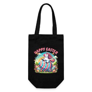 Easter Happy Easter Easter Bunny Easter Egg Spring - Gift Bag for Bottles - black - Front