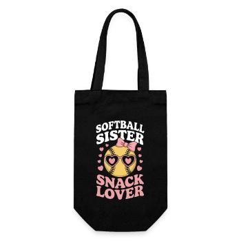 Softball Spruch Schwester Lustig Softball Geschenk - Geschenkbeutel für Flaschen - Schwarz - Vorne