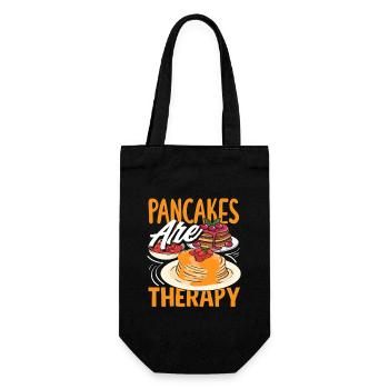 Pfannkuchen Sind Therapie Genuss - Geschenkbeutel für Flaschen - Schwarz - Vorne