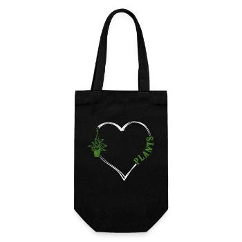 Plant Lover Gardening Heart Plants - Geschenkbeutel für Flaschen - Schwarz - Vorne