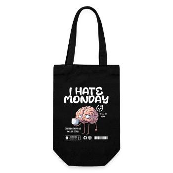 I hate monday - I hate Monday morning grouch fun - Gift Bag for Bottles - black - Front