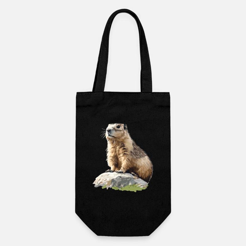 Murmeltiere Murmeltier - Geschenkbeutel für Flaschen - Schwarz