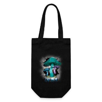 Mystical Mushrooms Mushroom Forest Dwellers Nature - Gift Bag for Bottles - black - Front