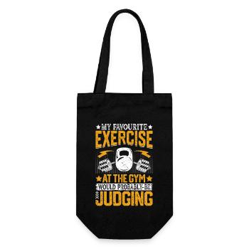 Lieblingsübung im Fitnessstudio Humor - Geschenkbeutel für Flaschen - Schwarz - Vorne