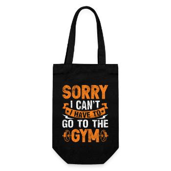 Sorry, ich muss ins Gym - Geschenkbeutel für Flaschen - Schwarz - Vorne