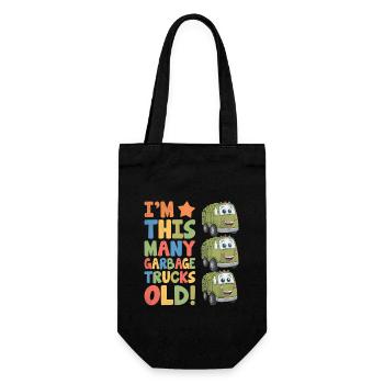 I'm This Many Garbage Trucks Old 3 Years Old - Gift Bag for Bottles - black - Front