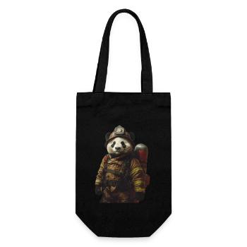 Panda - Geschenkbeutel für Flaschen - Schwarz - Vorne
