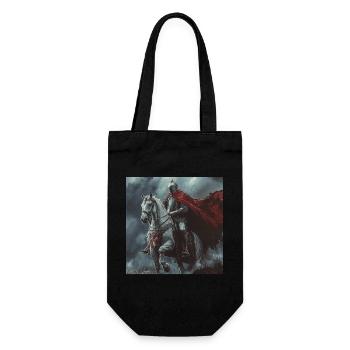 Ritter auf Pferd - Geschenkbeutel für Flaschen - Schwarz - Vorne