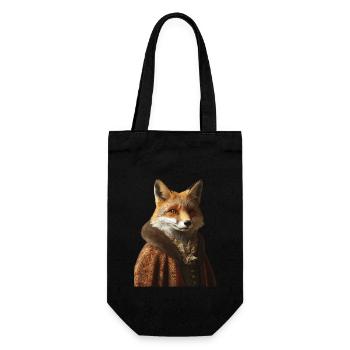 Fuchs - Geschenkbeutel für Flaschen - Schwarz - Vorne