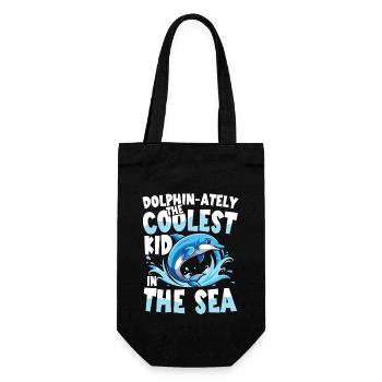 Dolphin-ately The Coolest Kid In The Sea - Geschenkbeutel für Flaschen - Schwarz - Vorne