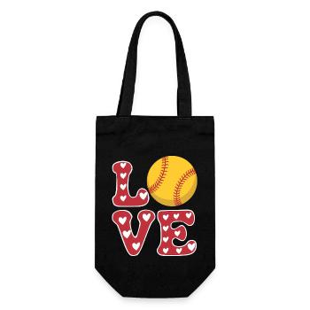Softball Joueur de Softball Cadeau de Softball Mignon - Sac à bouteille - noir - Devant