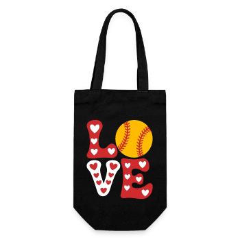 Softball Softball Player Cute Softball Gift - Gift Bag for Bottles - black - Front