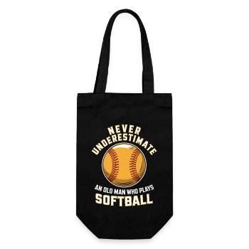 Softball Spruch Sport Lustiges Softball Geschenk - Geschenkbeutel für Flaschen - Schwarz - Vorne