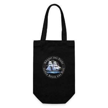 4 Männer aus Stahl lieben Boote aus Holz - Geschenkbeutel für Flaschen - Schwarz - Vorne