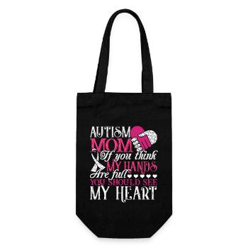 Autism Awareness Autism Mom Full Heart - Gift Bag for Bottles - black - Front