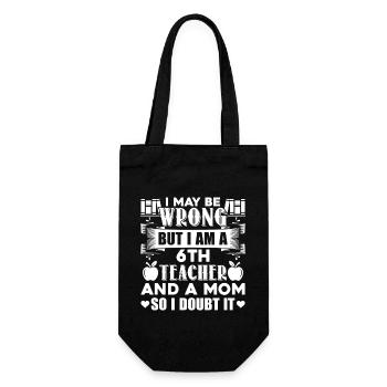 6th Grade Teacher 6th Grade Teacher Mom - Gift Bag for Bottles - black - Front