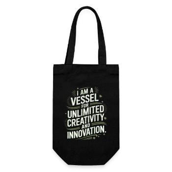 Ich Bin Ein Gefäß Für Unbegrenzte Kreativität Und - Geschenkbeutel für Flaschen - Schwarz - Vorne