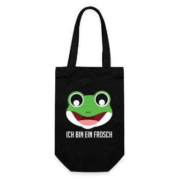 Froschkostüm ICH BIN EIN FROSCH Karneval - Geschenkbeutel für Flaschen - Schwarz - Vorne