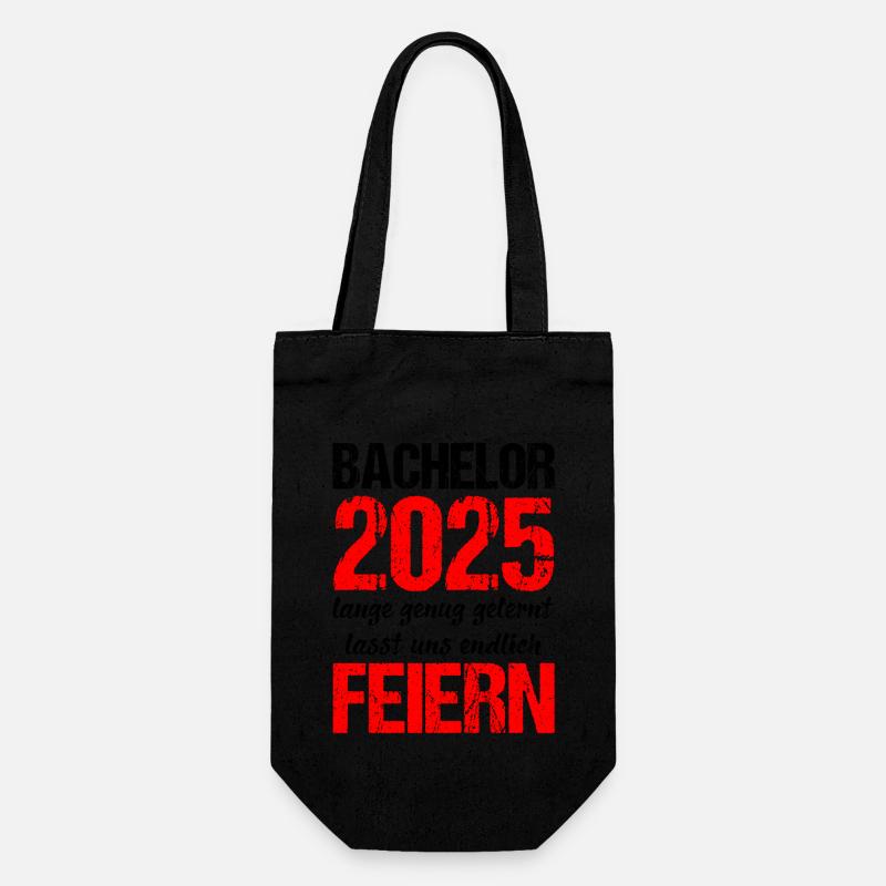 Bachelor 2025 Learned Enough Gift Student Uni - Gift Bag for Bottles - black