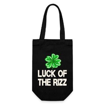 shamrock irish rizz lucky st patricks day - Geschenkbeutel für Flaschen - Schwarz - Vorne