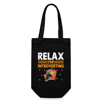 Relax I'm Introverting Sayings For Introverts - Gift Bag for Bottles - black - Front