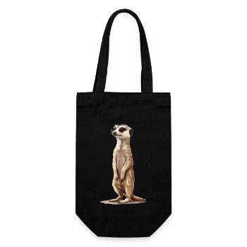 Meerkat Erdmännchen - Geschenkbeutel für Flaschen - Schwarz - Vorne