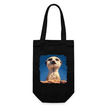 Meerkat Erdmännchen - Geschenkbeutel für Flaschen - Schwarz - Vorne
