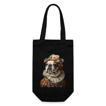 Bulldogge - Geschenkbeutel für Flaschen - Schwarz - Vorne