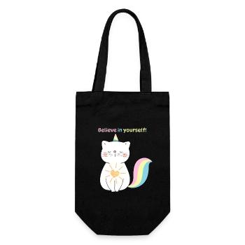 Believe in yourself - Geschenkbeutel für Flaschen - Schwarz - Vorne