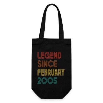 Legende seit Februar 2005 Herren Damen Jahrgang 2005 - Geschenkbeutel für Flaschen - Schwarz - Vorne