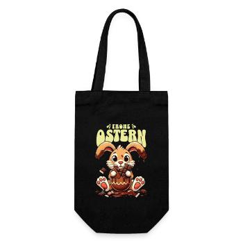 Dégustez du chocolat lapin de Pâques - Sac à bouteille - noir - Devant